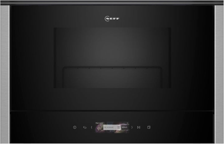 NEFF NL4GR31N1 Einbau-Mikrowelle N70, Integrierbare Mikrowelle mit Grill 40 x 60cm, Full Touch TFT-D