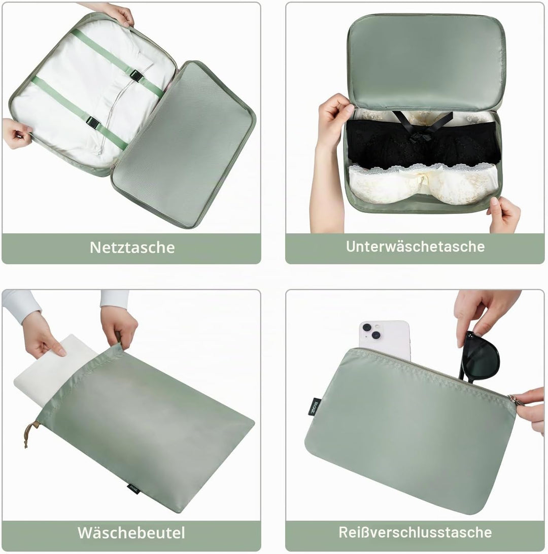 BAGAIL 10er-Set Packwürfel in verschiedenen Grössen Packorganizer für Reisezubehör Handgepäckkoffer