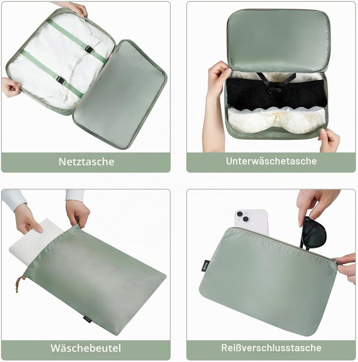 BAGAIL 10er-Set Packwürfel in verschiedenen Grössen Packorganizer für Reisezubehör Handgepäckkoffer
