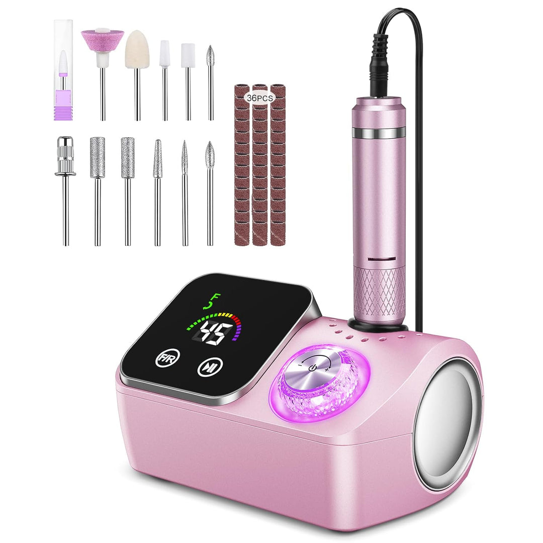 Elektrischer Nagelfeile Nagelfräser für Gelnägel, 45000 U/min Nagelfräser Professioneller mit LCD-An