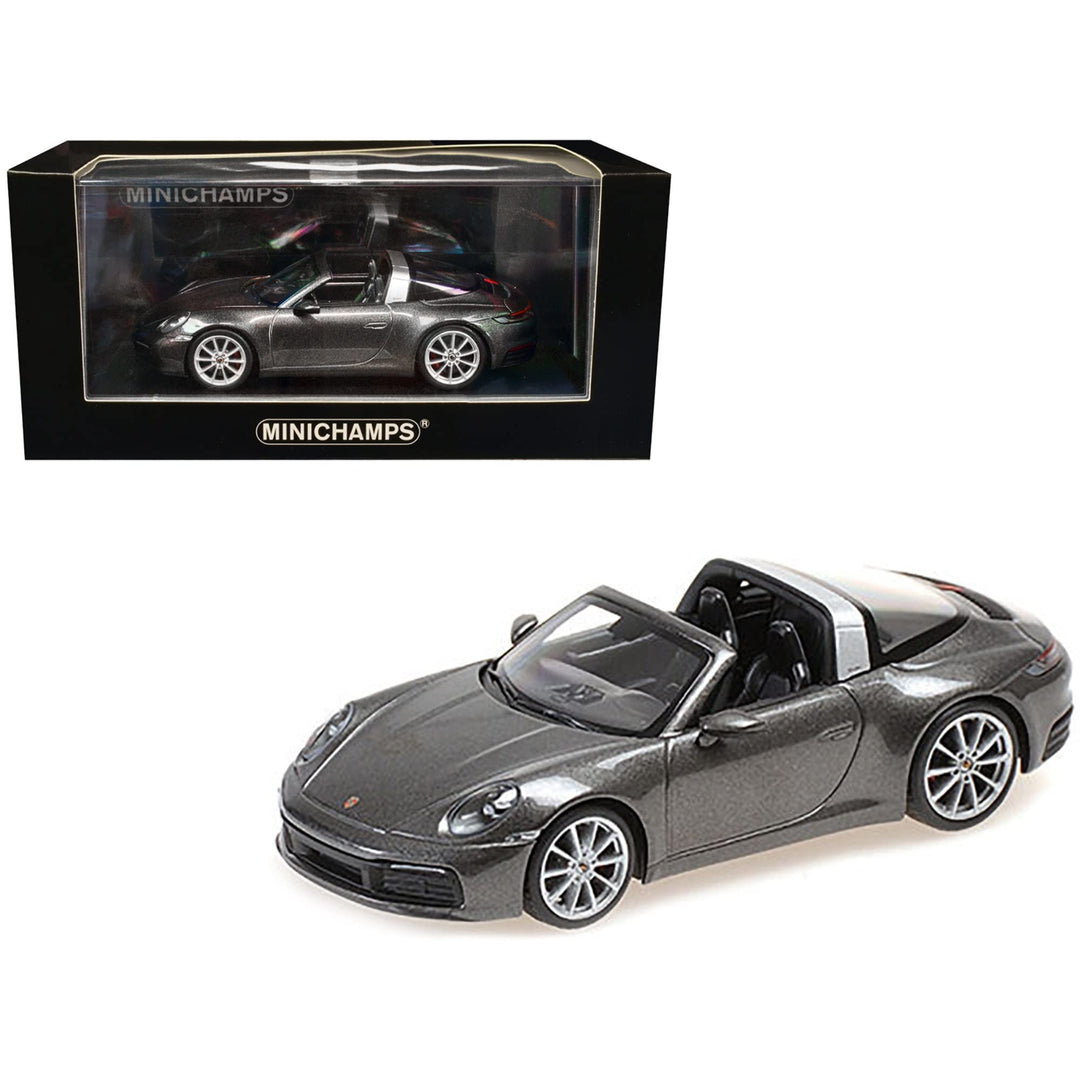 Minichamps 410069561 1:43 Porsche 911 (992) Targa-2020-Grey Metallic Sammlerstück Miniaturauto, grau