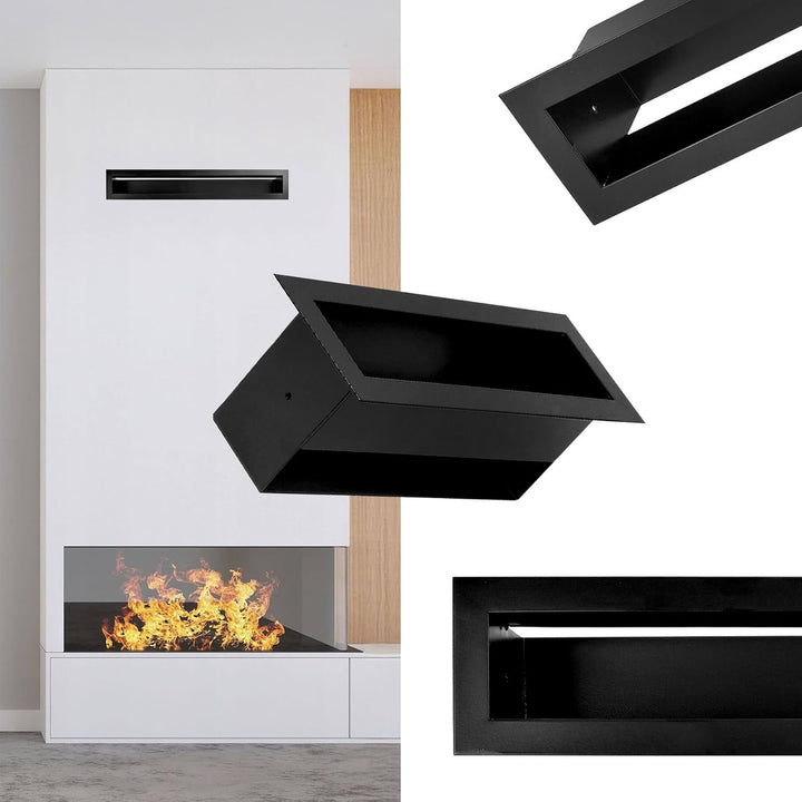 Lüftungsgitter Kamin schwarz - Warmluftgitter - Abluftgitter - Verdeckter Lufteinlass - Rechteckig 1