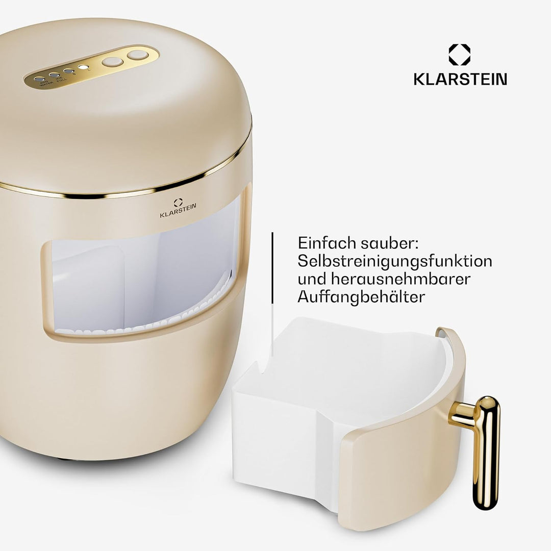 Klarstein Eiswürfelmaschine für Zuhause Camping Gastro, Schnelle Mini-Eiswürfelmaschine Klein, Profi