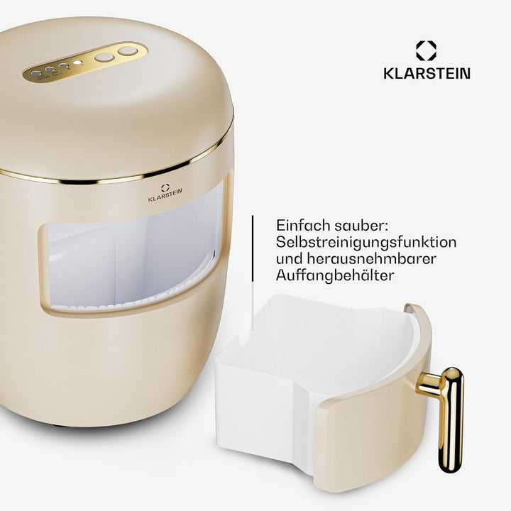 Klarstein Eiswürfelmaschine für Zuhause Camping Gastro, Schnelle Mini-Eiswürfelmaschine Klein, Profi