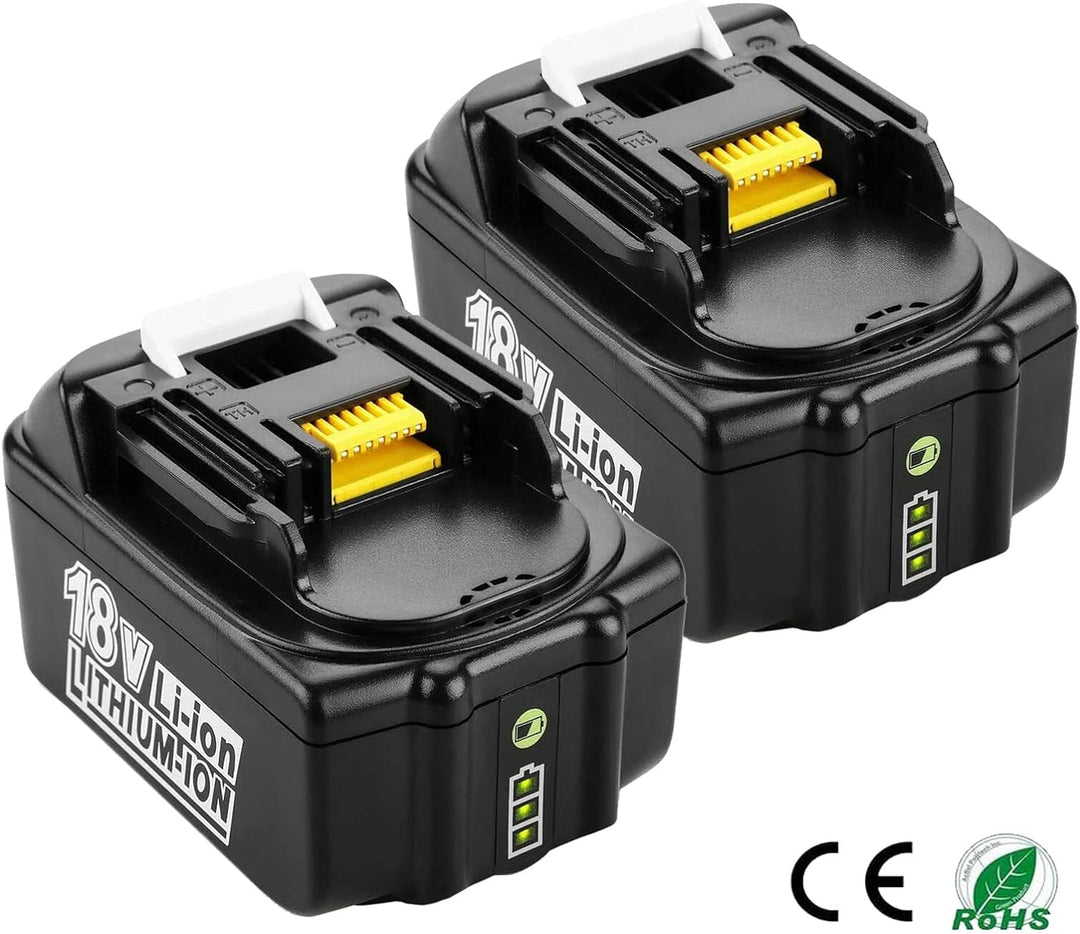 2X BL1850B 5000mAh Akku Ersatzakku + Ladegerät 18V 5Ah für Makita Ladegerät DC18RC 3A Kompatibel Mak