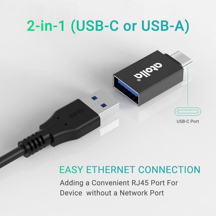 atolla USB LAN Adapter, Aluminium USB Hub mit 3 USB 3.0 Ports und RJ45 Gigabit Ethernet Netzwerkadap