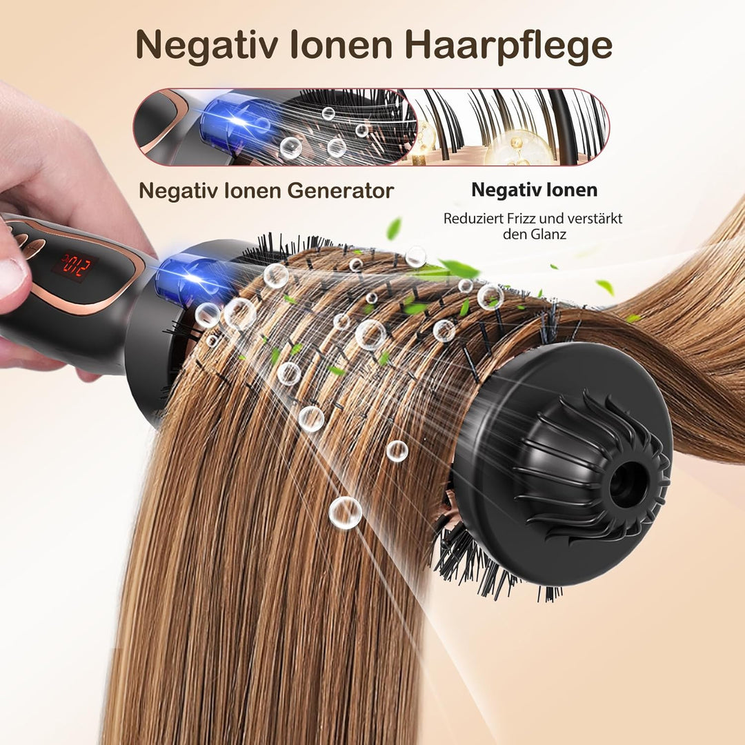 Thermobürste, Thermal Brush Ionische Lockenbürste Erhitzt zur Erzeugung Natürlicher Locken, Haarglät