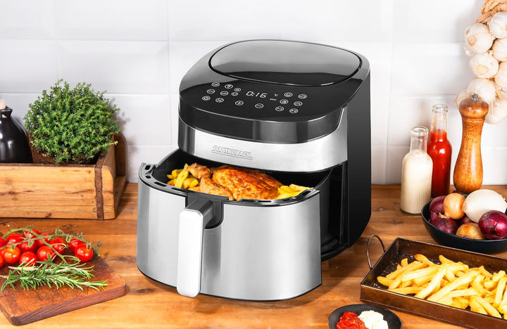 GASTROBACK #42583 Design Heissluftfritteuse Air Pro XXL, Air Fryer mit 6,5 Liter Füllvolumen, 8 vore