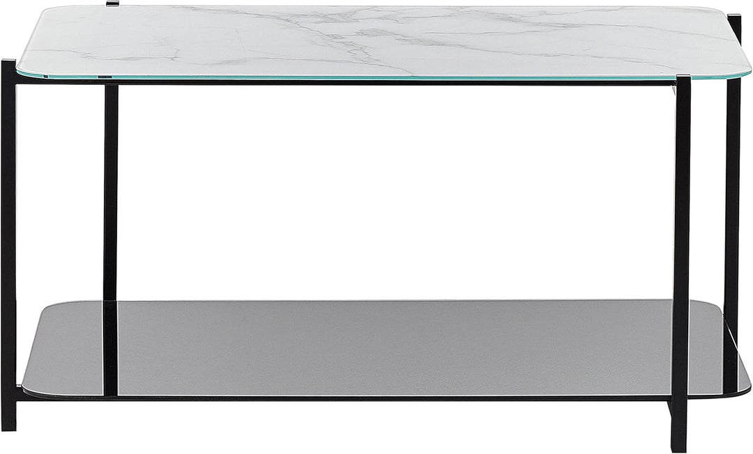 Couchtisch Marmor Optik weiss schwarz 77 x 47 cm rechteckig modern Gloster