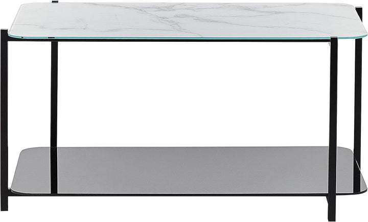 Couchtisch Marmor Optik weiss schwarz 77 x 47 cm rechteckig modern Gloster