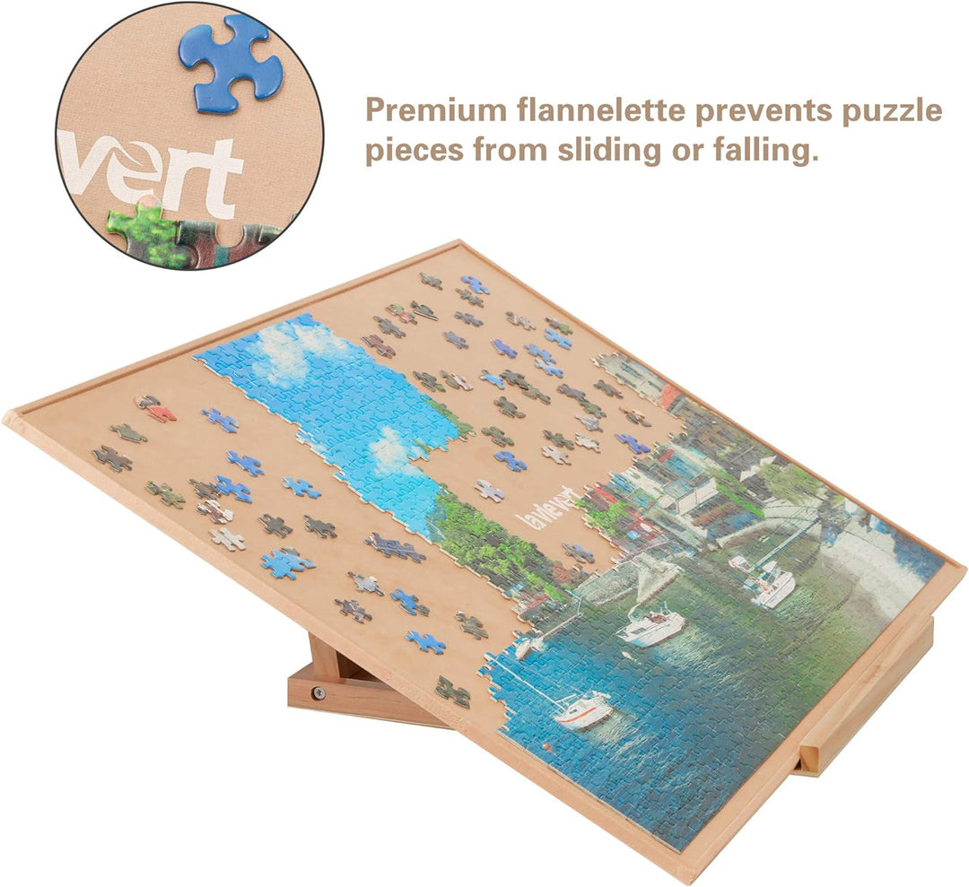 LAVIEVERT Wooden Jigsaw Puzzle Board Puzzle Storage Puzzle Saver with Non-Slip Surface for Up to 100