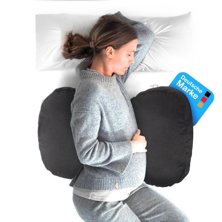 BabybeFun kompaktes Schwangerschaftskissen zum Schlafen gegen Rückenschmerzen [Extra Komfort Dank Ve