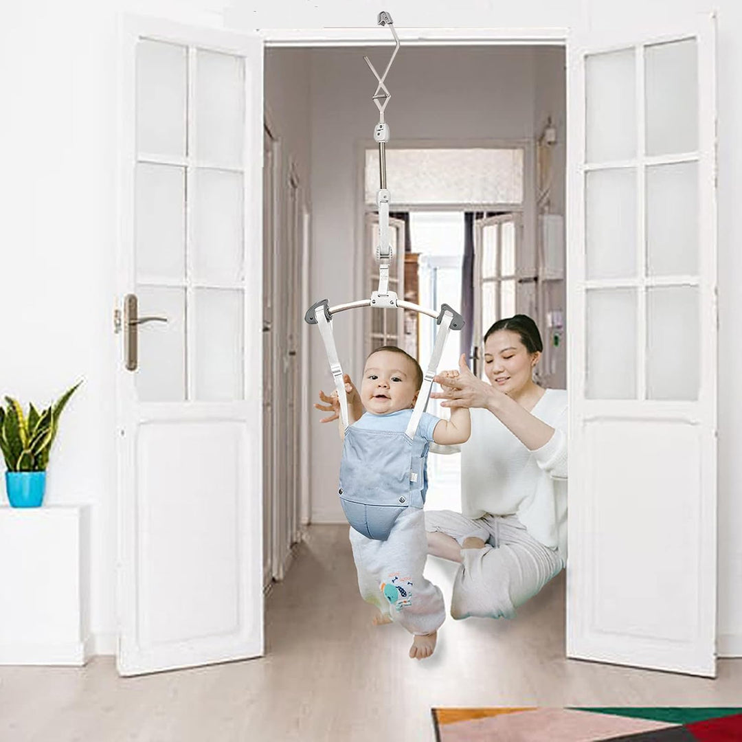 Baby Tür Schaukel Springen Übung Türhopser Türrahmen Jumper für Baby 6-24 Monate Grau