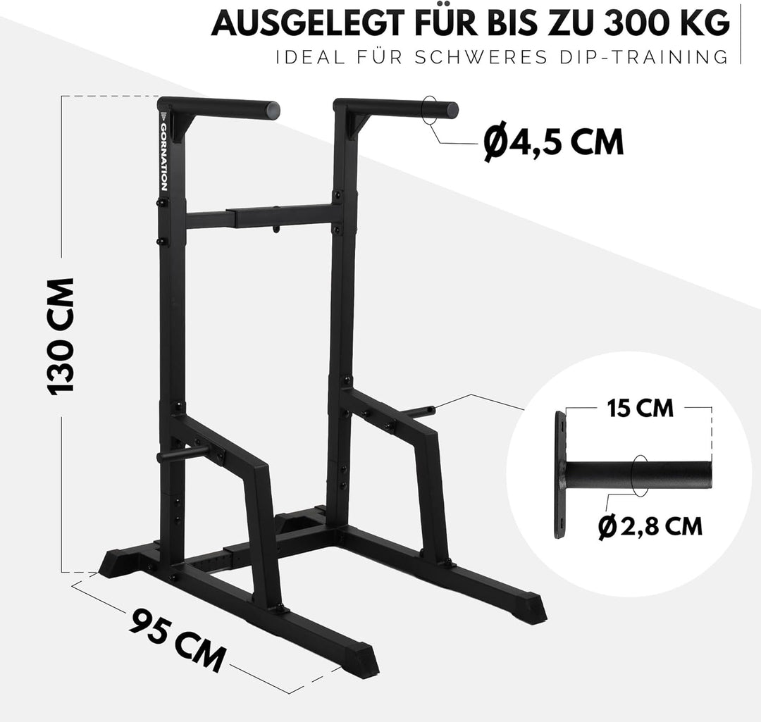 GORNATION Dip Station für Calisthenics &amp; Homegym, Verstellbare Dip Barren Indoor &amp; Outdoor, Freisteh