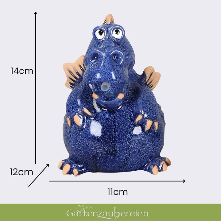 Storm's Gartenzaubereien Wasserspeier Drache - Teichfigur mit Solarpumpe 14,5cm aus Keramik als Teic