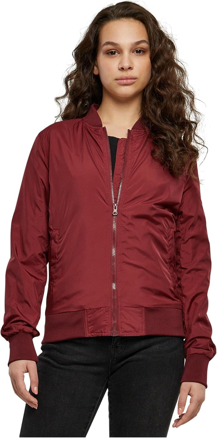 Urban Classics Damen Ladies Light Bomber Jacket XS Burgundy, XS Burgundy