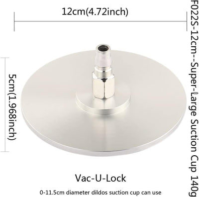 Fredorch 4,72" gross Grösse Saugnapf Adapter mit Schnelladapter für Sex Maschine (Silber) Silber Sau