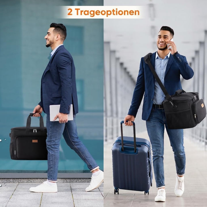 Lifewit Kühltasche klein, Isolierte Cooler Bag, Lunchtasche 32L 48 Dosen Schwarz 32L, Schwarz 32L