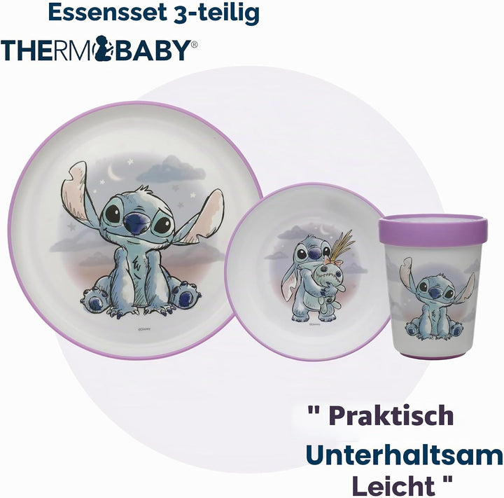 Disney Baby Lilo & Stitch – Komplett-Set Lilo und Stitch – rutschfestes Geschirr – mikrowellengeeign