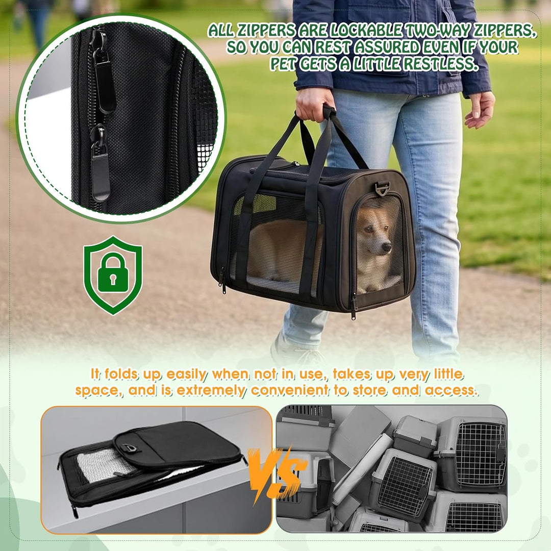 Transporttasche für Katze Hund Hundetransportbox Faltbare Katzentransportbox für Katzen und Welpen b