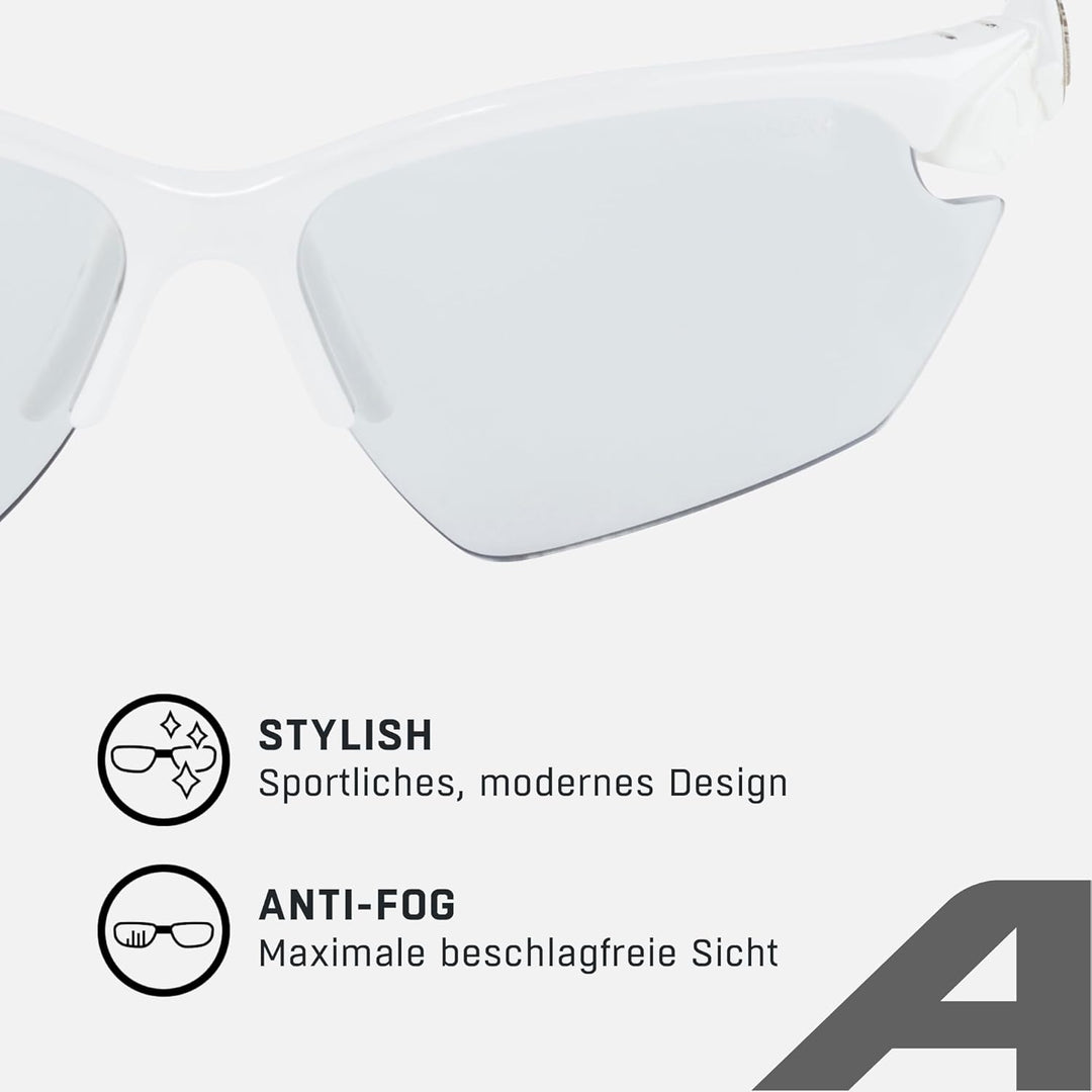 ALPINA TWIST FIVE S HR V - Selbsttönende, Bruchfeste & Beschlagfreie Sport- & Fahrradbrille Mit 100%