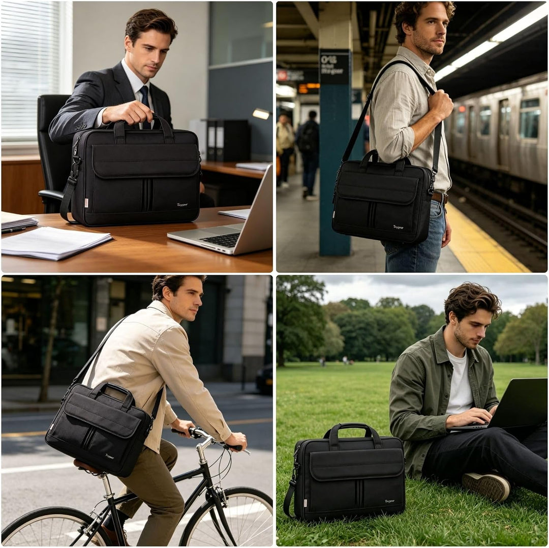 Taygeer Laptoptasche 15.6 Zoll Gross Laptop Tasche Umhängetasche Aktentasche Schultertasche Herren P