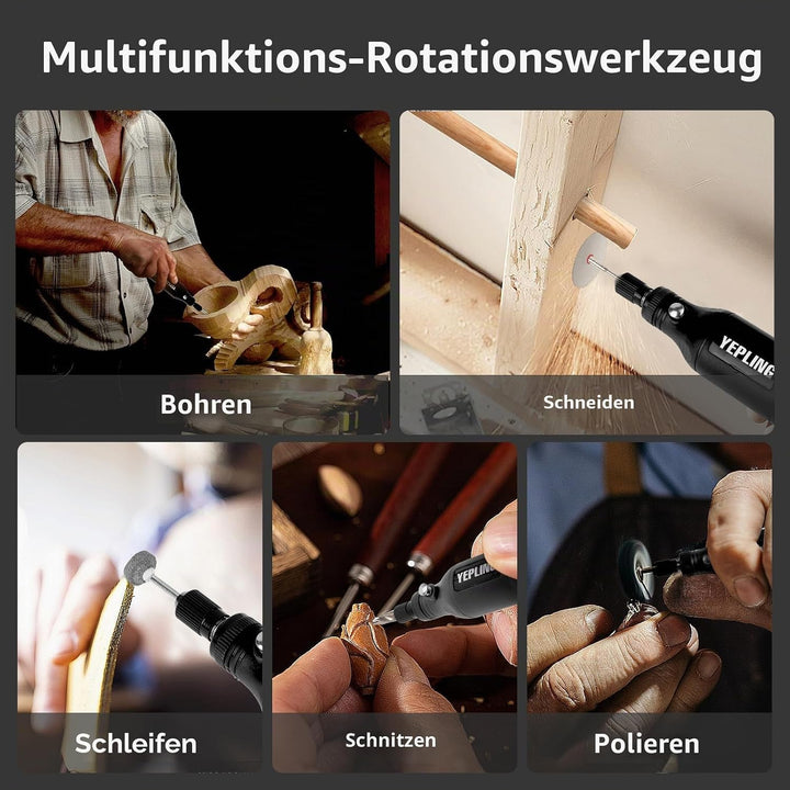 Kabelloses Rotationswerkzeug, 3,7 V Li-Ion 15000 U/min Elektrisches DIY Mini Polierer Kit, 72 Stück