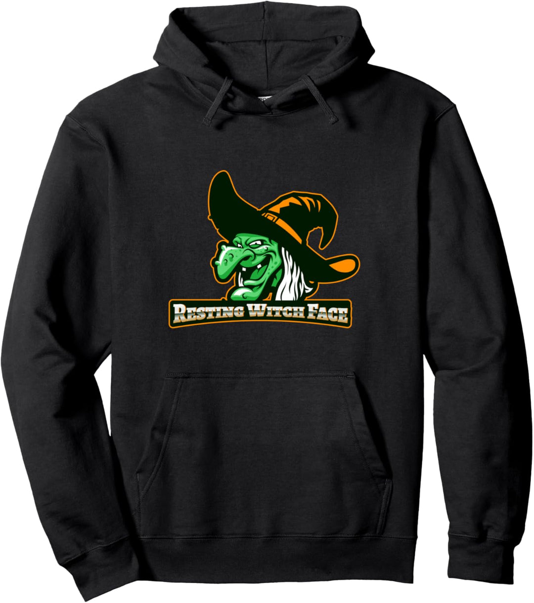 Lustiges Halloween ruhendes Hexengesicht Pullover Hoodie