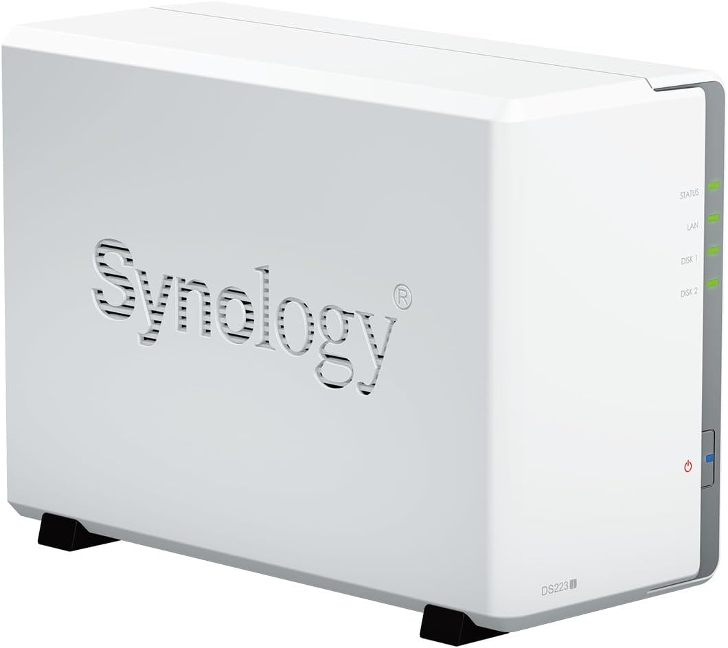 DS223j 2-Bay Diskstation NAS (Realtek RTD1619B 4-Core 1.7 GHz 1GB DDR4 Ram 1xRJ-45 1GbE LAN-Port) Bu