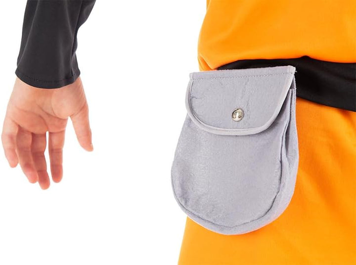 Chaks – Naruto Kostüm Kinder 5-teilig, Oberteil, Hose & Accessoires, Anime Outfit für Karneval, Comi