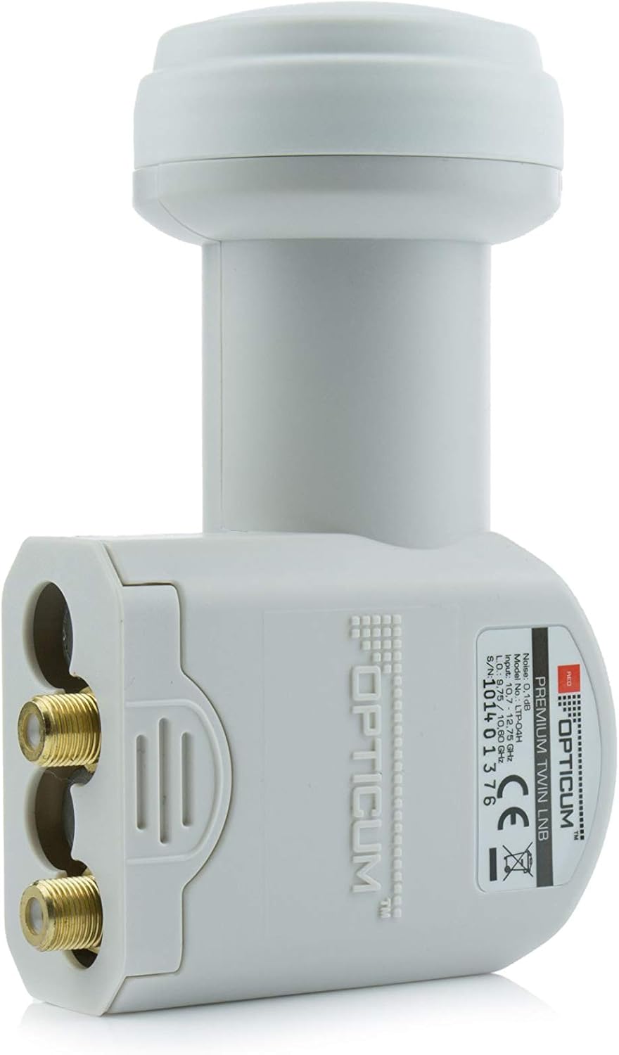 Opticum X80 Satelliten-Antenne (80 cm, Stahl - lichtgrau, TÜV zertifiziert, mit Twin LNB LTP-04H) li