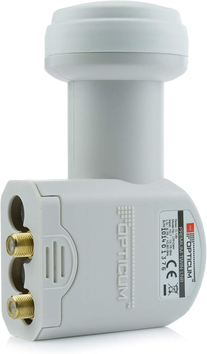 Opticum X80 Satelliten-Antenne (80 cm, Stahl - lichtgrau, TÜV zertifiziert, mit Twin LNB LTP-04H) li