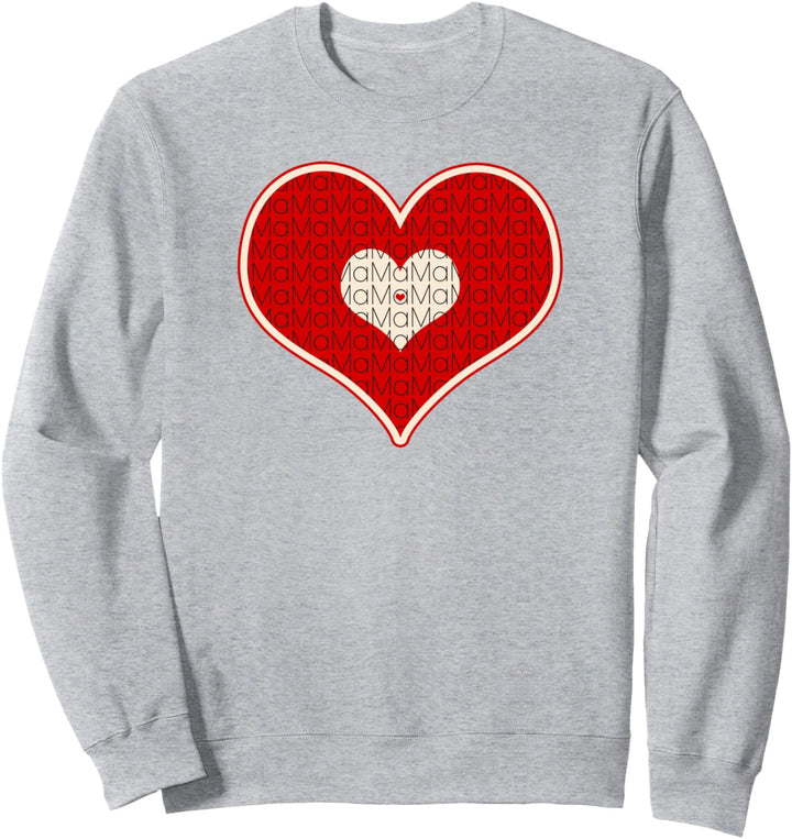Mama Nettes rotes Liebesherz Retro Sweatshirt