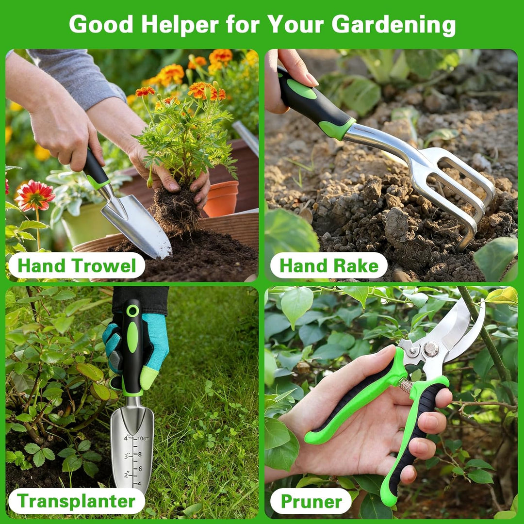 Gartenwerkzeug Set 8 Stück Gartengeräte Set Garten Werkzeug aus Edelstahl Gartenset Werkzeug mit Tas
