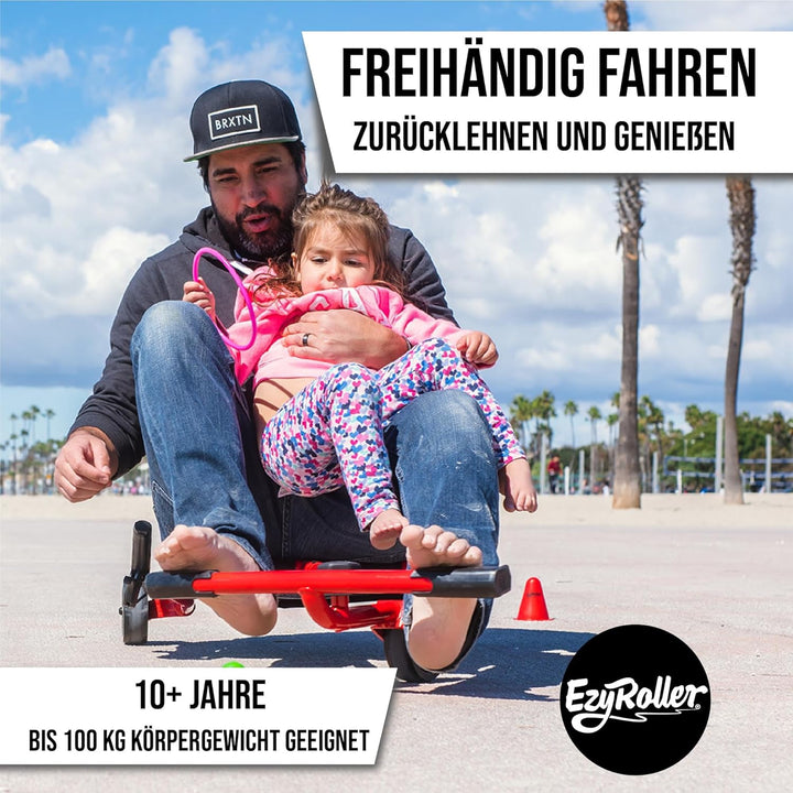 EzyRoller Pro X Fun Fahrzeug Dreirad für Jugendliche und Erwachsene Trike ab 10 Jahre, Rot