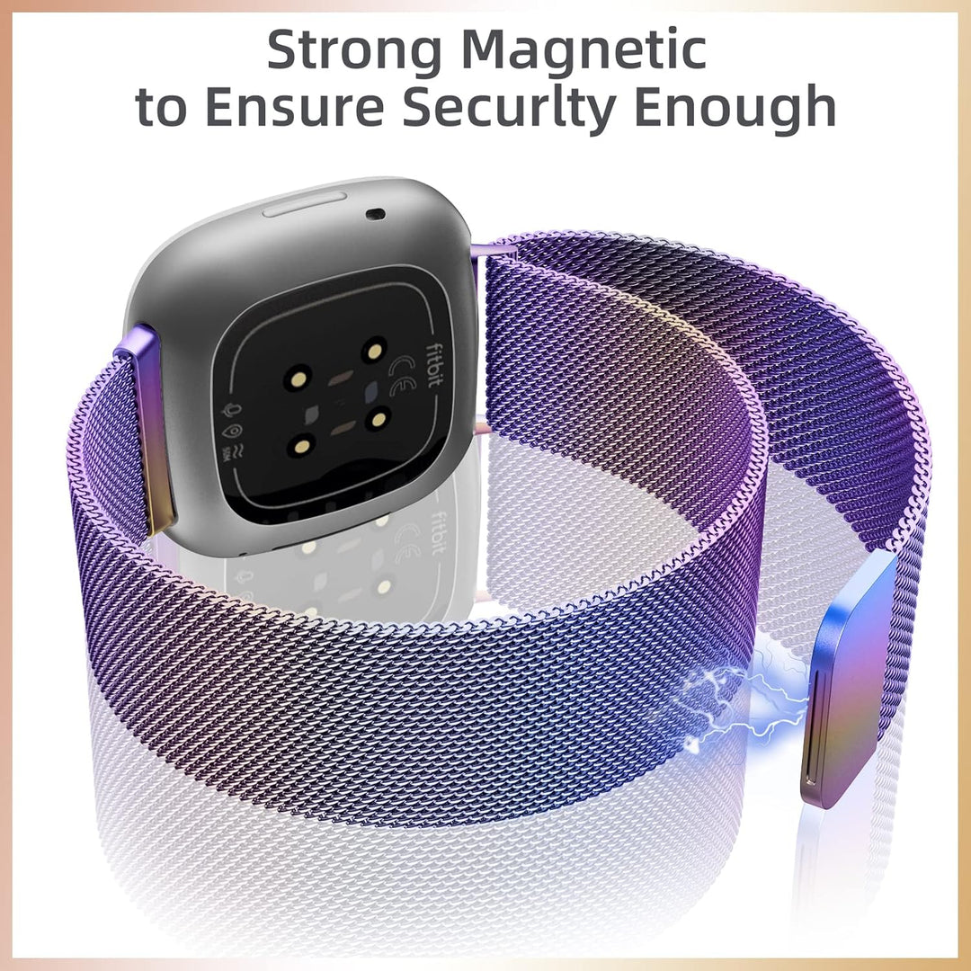 Faliogo Kompatibel mit Fitbit Versa 3 Armband/Fitbit Versa 4 Armband/Fitbit Sense Armband, Edelstahl