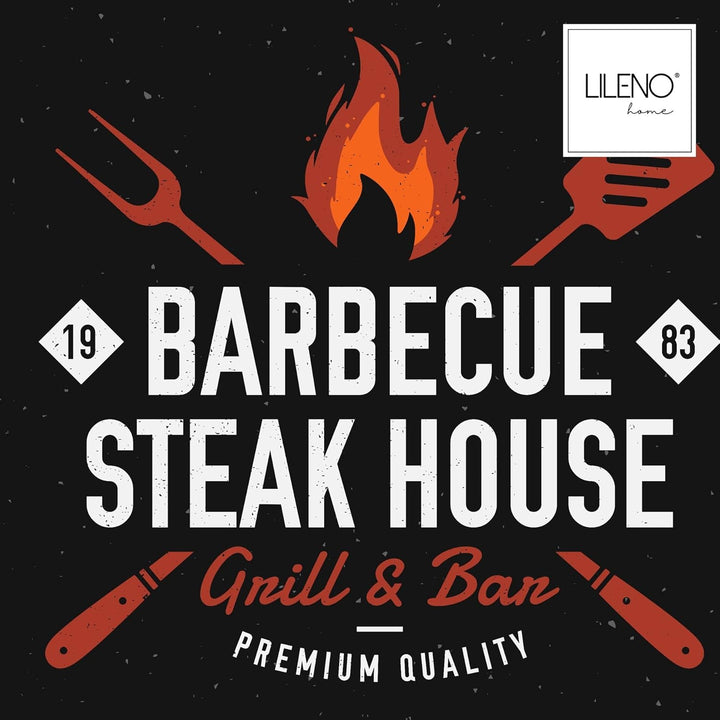 LILENO HOME Grill u. BBQ Matte 75 x 120 cm (Barbecue Steak House Schwarz) - als perfekte bodenschutz