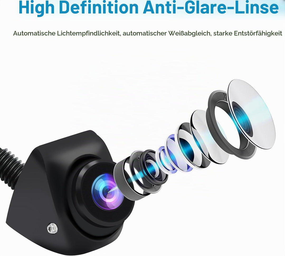 OBEST 1080P Rückfahrkamera Auto Rückfahrkamera, 360°+45° Einstellbare Wasserdicht Rückfahrkamera, 17