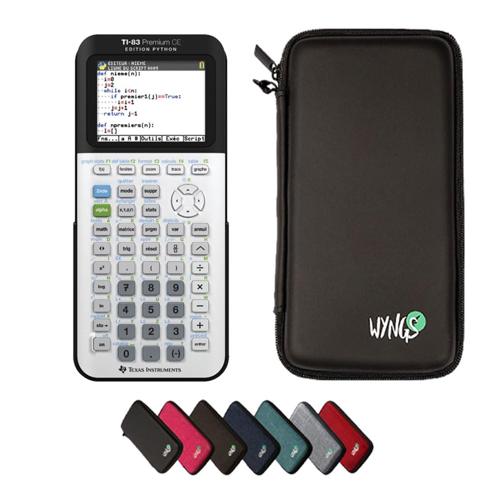 Texas Instruments Calcuso Sparpack: TI 83 Premium CE Python Edition Grafikrechner + Schutzhülle WYNG