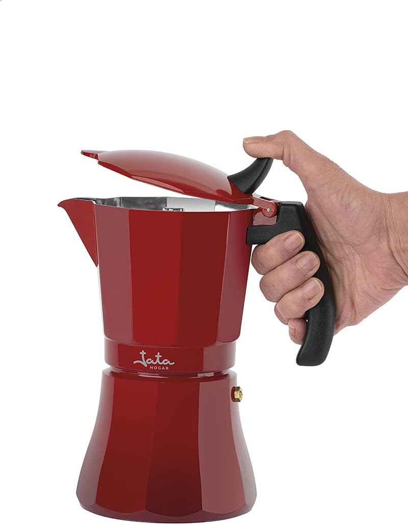 Jata HOGAR HCAF2006 Espressokocher für 6 Tassen, Aluminium, für alle Herdarten, auch Induktion, spez