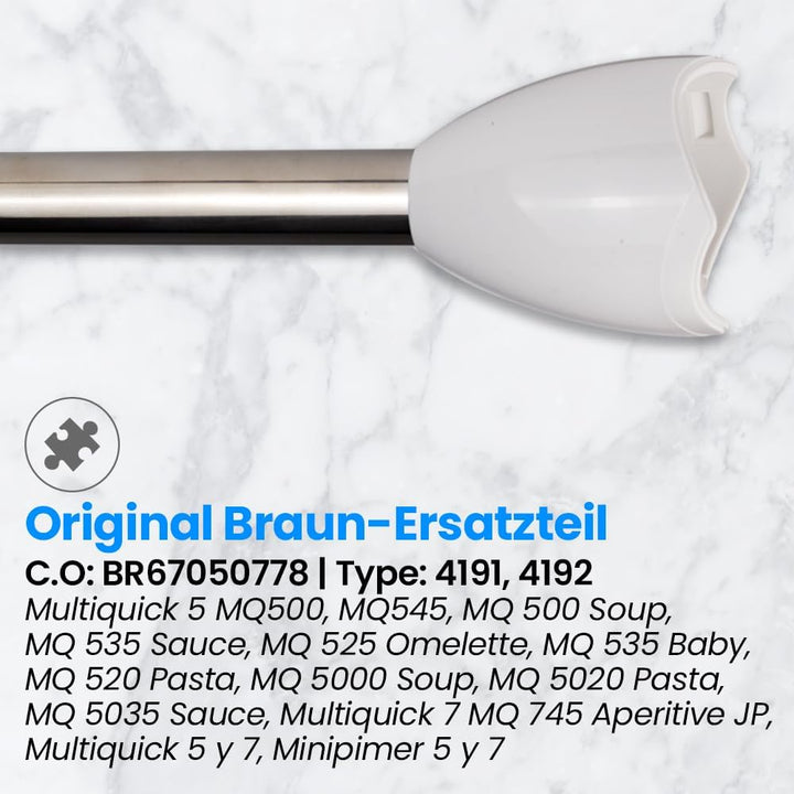Anakel Home Ersatz-Mixerarm kompatibel mit Braun Multiquick 5 und Minipimer 3 mit 4-Wellen-Spitze |