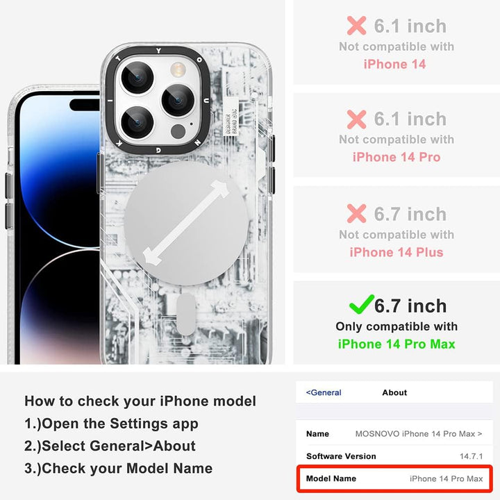 YOUNGKIT für iPhone 14 Pro Max Hülle, Stossfeste Schutzhülle Magnetisches Kabelloses Laden, Leiterpl
