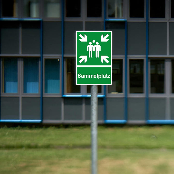 5 Stück XXL Sammelplatz Schild 30 x 40 cm aus stabiler PVC Hartschaumplatte 5 mm Sammelstelle Sammel