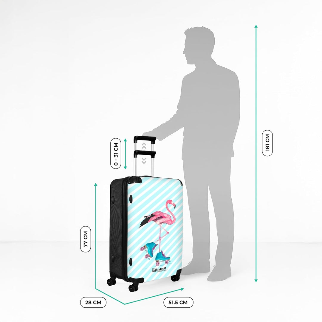 NoBoringSuitcases.com® Koffer XL Gross 77x51.5x28 cm Reisekoffer mit 4 Rollen Leicht Trolley Hartsch
