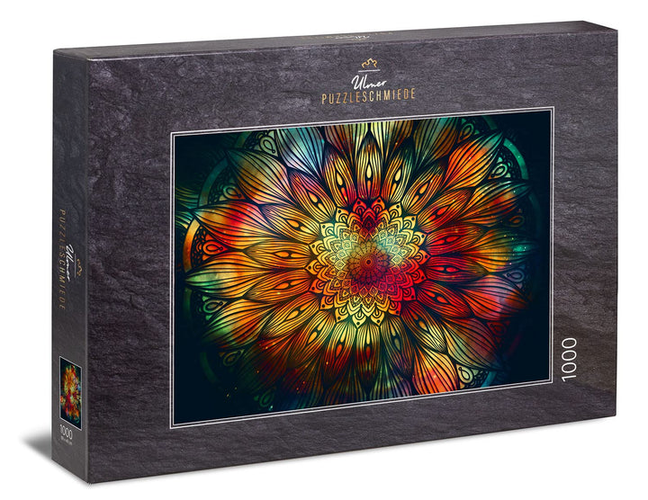 Ulmer Puzzleschmiede - Puzzle „Mandala“ – klassisches 1000 Teile Puzzle - geometrische Figur mit wir
