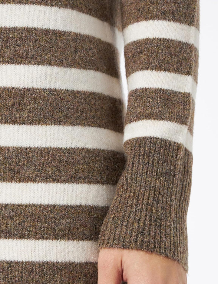 VERO MODA Female Strickkleid VMPLAZA Langes Kleid M Brown Lentil/Stripes:w. Birch, M Brown Lentil/St