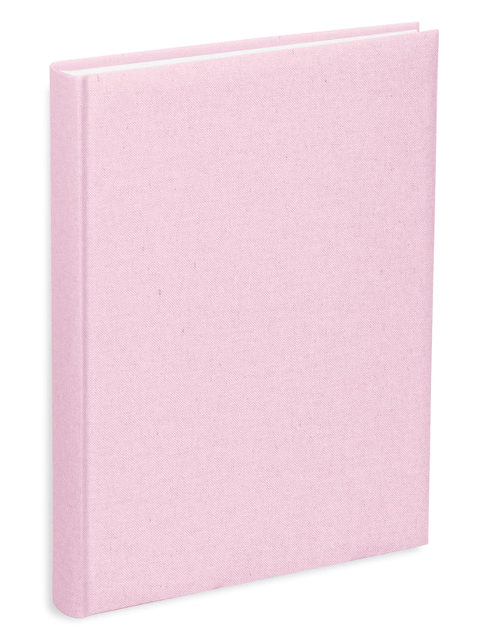 Fotoalbum mit Einsteckfächern 21 x 28 cm für 200 Fotos 13 x 18 cm, Einband aus rosa Baumwolle