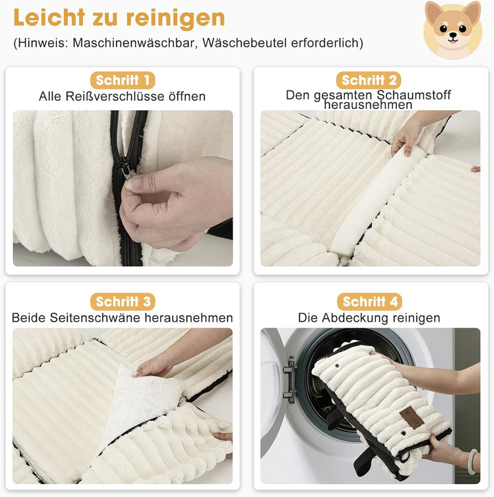 MIXJOY Hunde Autositz für kleine bis mittlere Hunde, Waschbarer Ansteckbare Leine verdickter Memory-