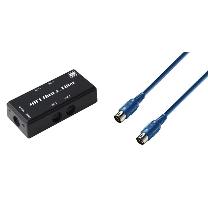 Miditech MIT-00152 Tool MIDI Thru 4 / Filter, black, x &amp; K3 MIDI 0075 BLU MIDI Kabel 0, 75 m blau Bu