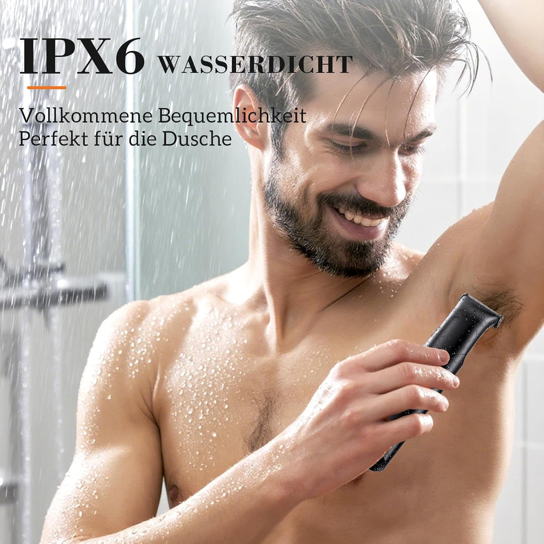 MAXGROOM 3-in-1 Körperrasierer Herren, Wasserdicht Trocken und Nass Intimrasierer Mann, Elektrisch R